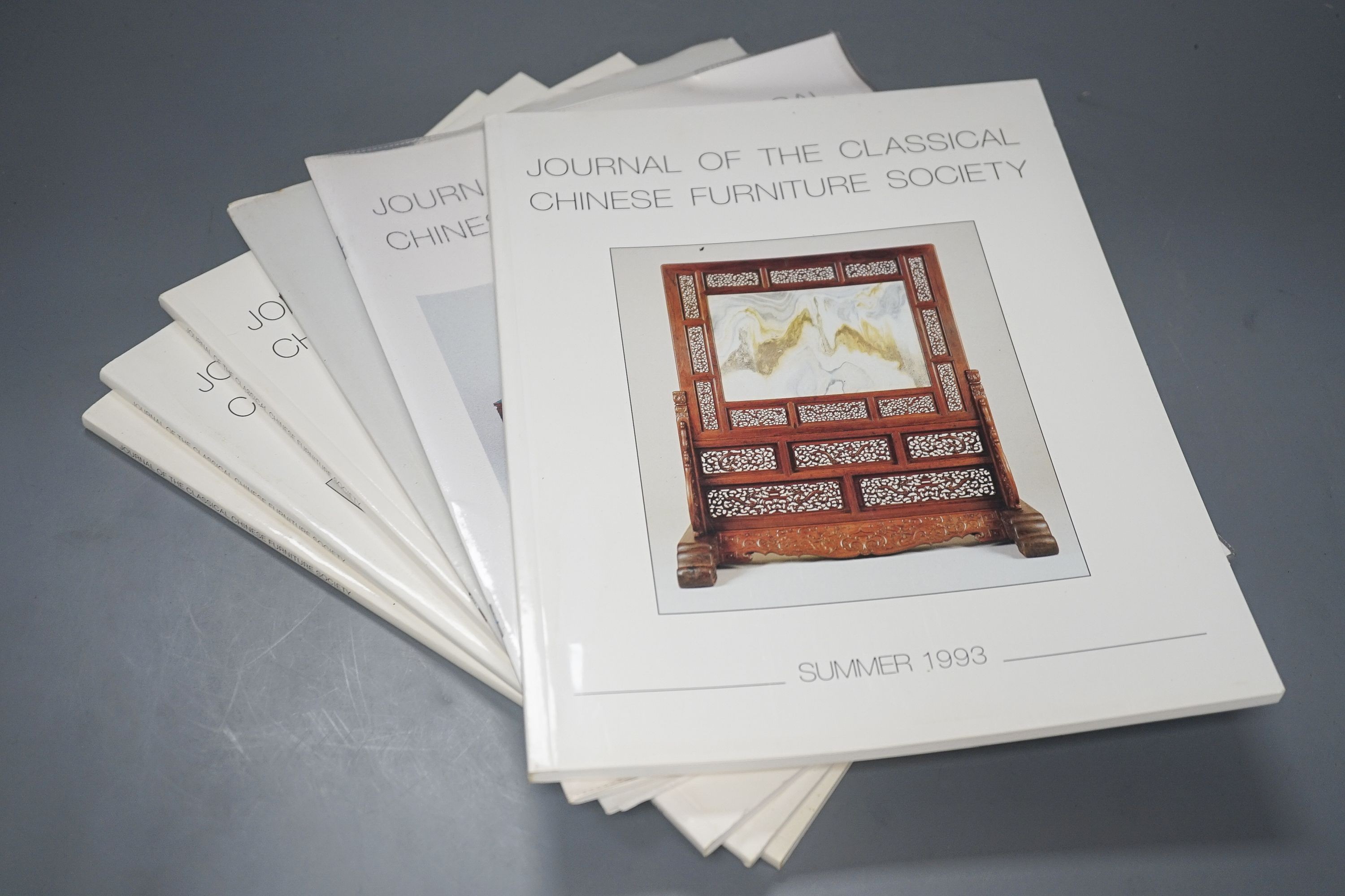 A quantity of ‘Journal of the Classical Chinese Furniture Society’ and other Chinese furniture catalogues